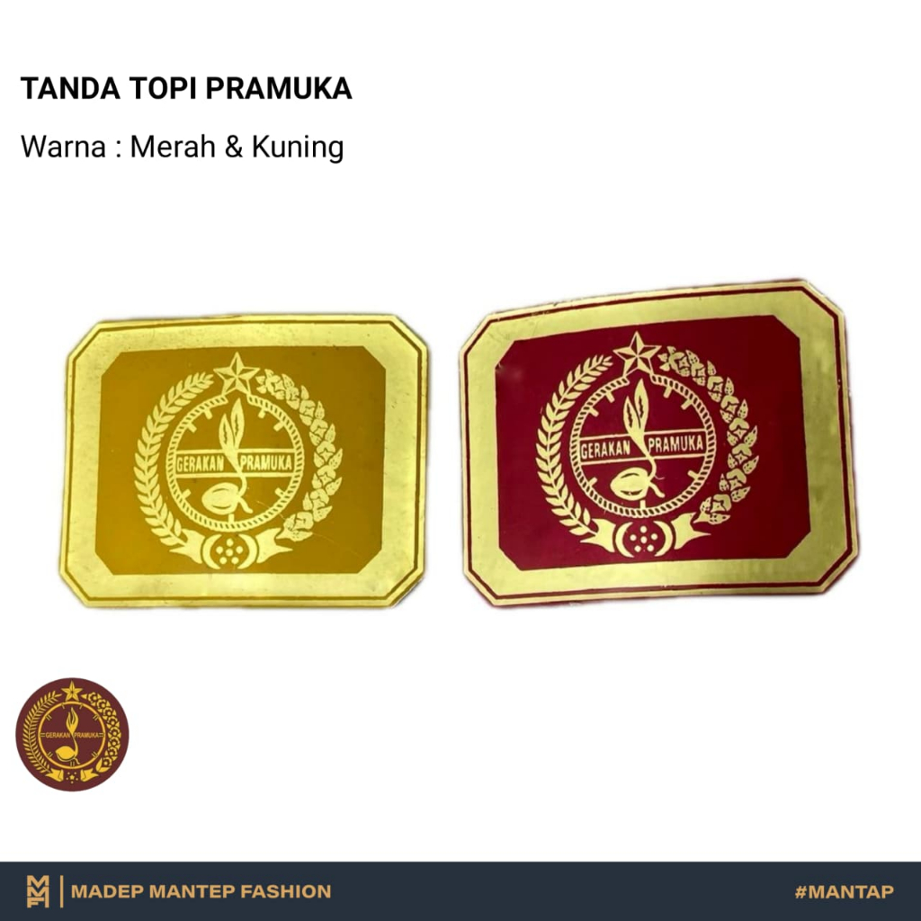 Tanda Topi Baret Pramuka Kuningan Fiber Emblem Baret Pramuka Penggalang Penegak