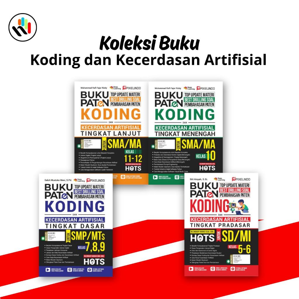 Buku Koding, Coding : Buku Paten Koding dan Kecerdasan Artifisial untuk SD, SMP, SMA - Pixelindo