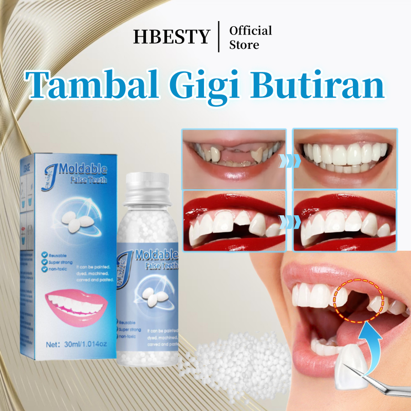 HBESTY Tambal gigi butiran Penambal gigi berlubang Butiran penambal gigi Temptooth Penambal Gigi Tam