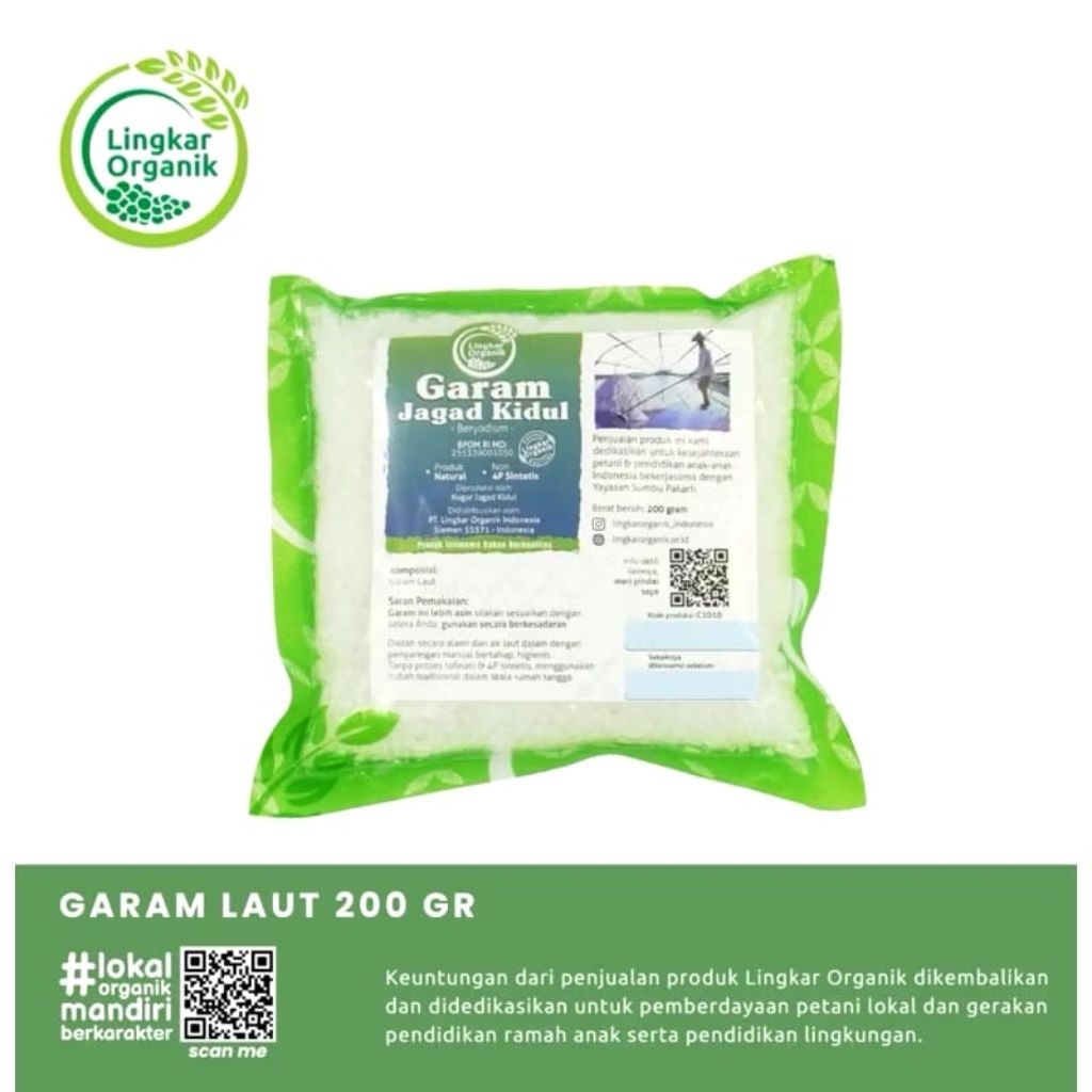 GARAM LAUT 200GR GARAM LAUT LINGKAR ORGANIK GARAM LAUT BERYODIUM GARAM SEHAT