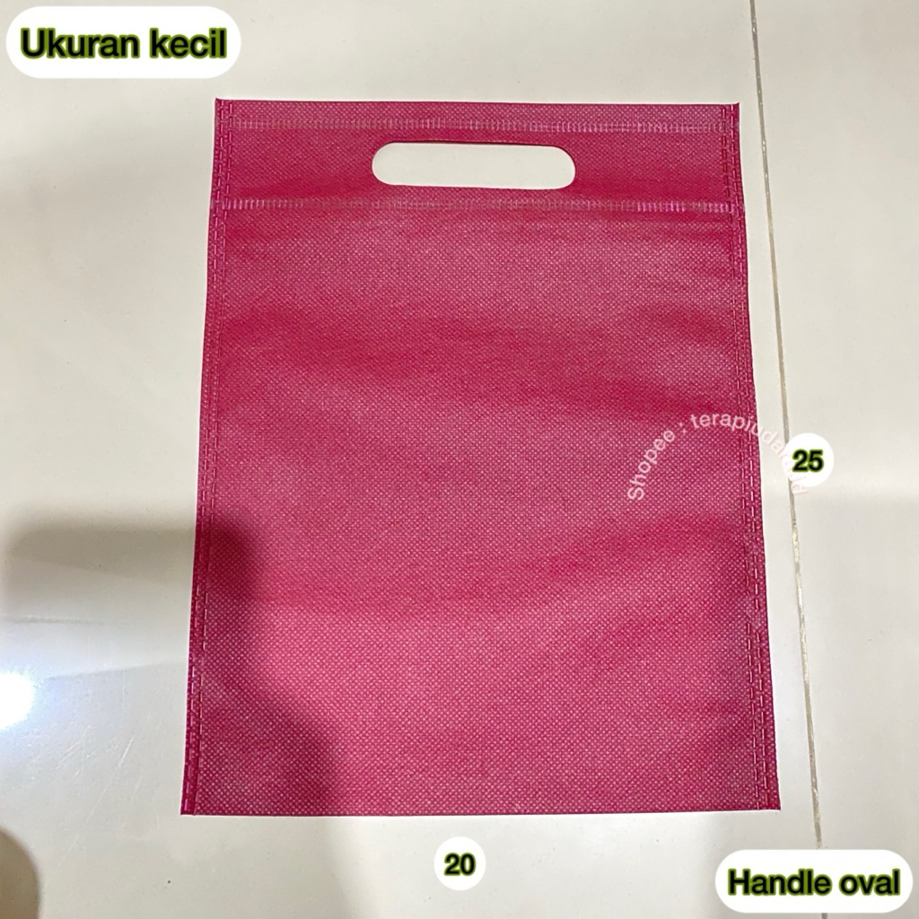Paket hemat (20pcs) tas kain spunbond 25x20  handle oval