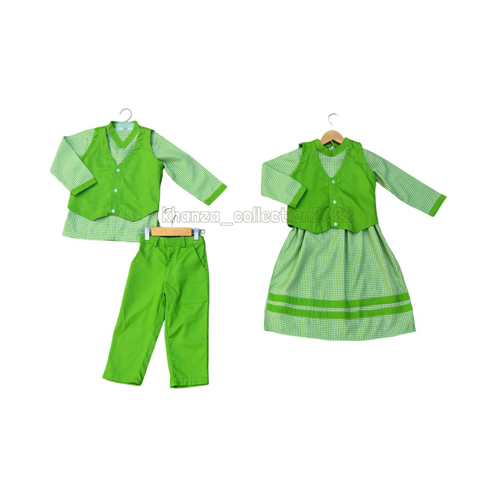 Seragam TK/paud kotak hijau premium terlaris