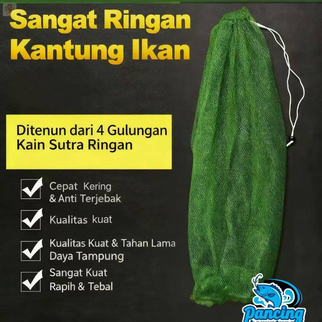 Tas Ikan Mini Portabel Model Baru Jala Penampungan Ikan Sederhana Tahan Lama Jaring Padat untuk Memb