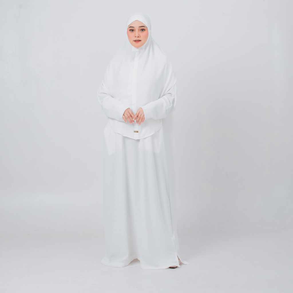 ASFARA - Abaya Najwa Syari Set ( Putih ) Gamis Syar'i / Gamis Abaya Set Hijab