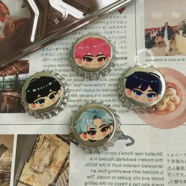 bottle cap pin button plave