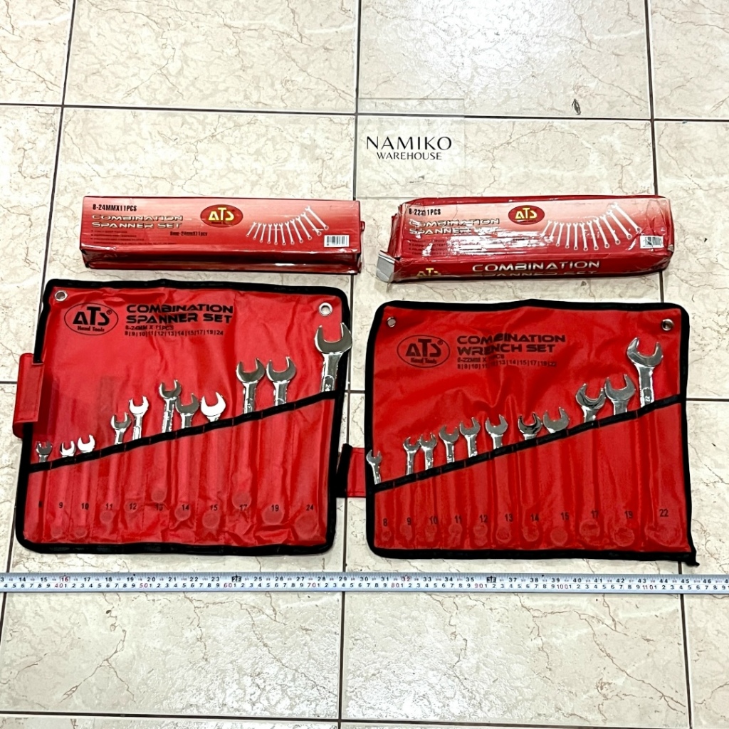 ATS Kunci ring pas set kombinasi set 11 - 14 pcs 8 - 32 mm