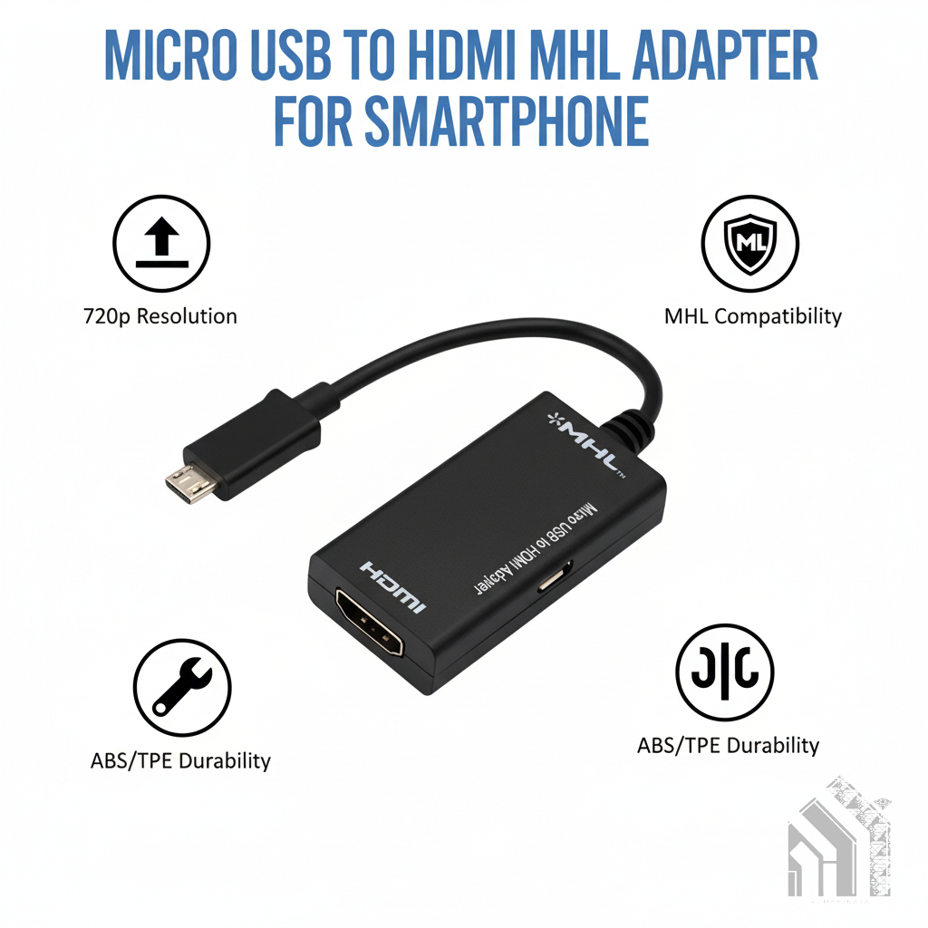 Kabel MHL Micro USB ke HDMI Konverter HP Tablet Android ke TV Monitor Nonton Streaming Game Jernih H