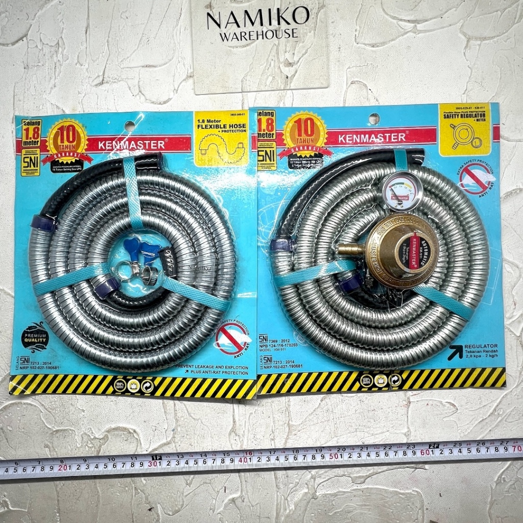 KENMASTER Selang regulator LPG gas kompor high pressure meteran