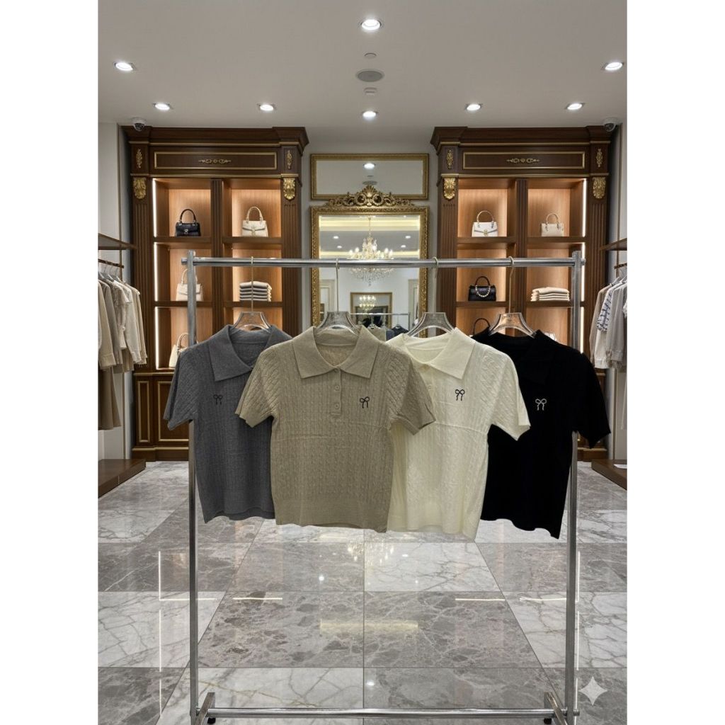 BLOUSE RAJUT KANCING DEPAN LENGAN PENDEK WANITA