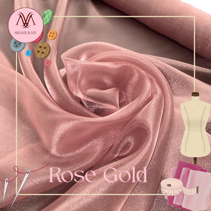 TERMURAH‼️Kain Organza Pasir/Organza Krystal/Organza Metalik/Organza Glitter Premium Silk Meteran Ha