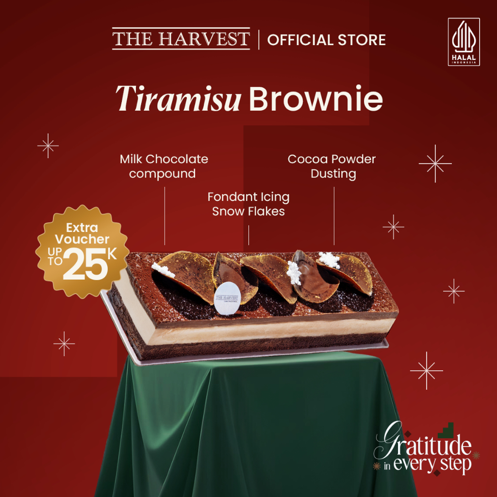 Tiramisu Brownie | Cake Red Velvet Elegan Spesial Natal dari The Harvest