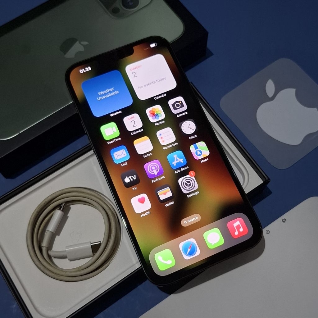 iPhone 13 Pro Max 256GB Alpine Green Fullset original ex resmi Ibox
