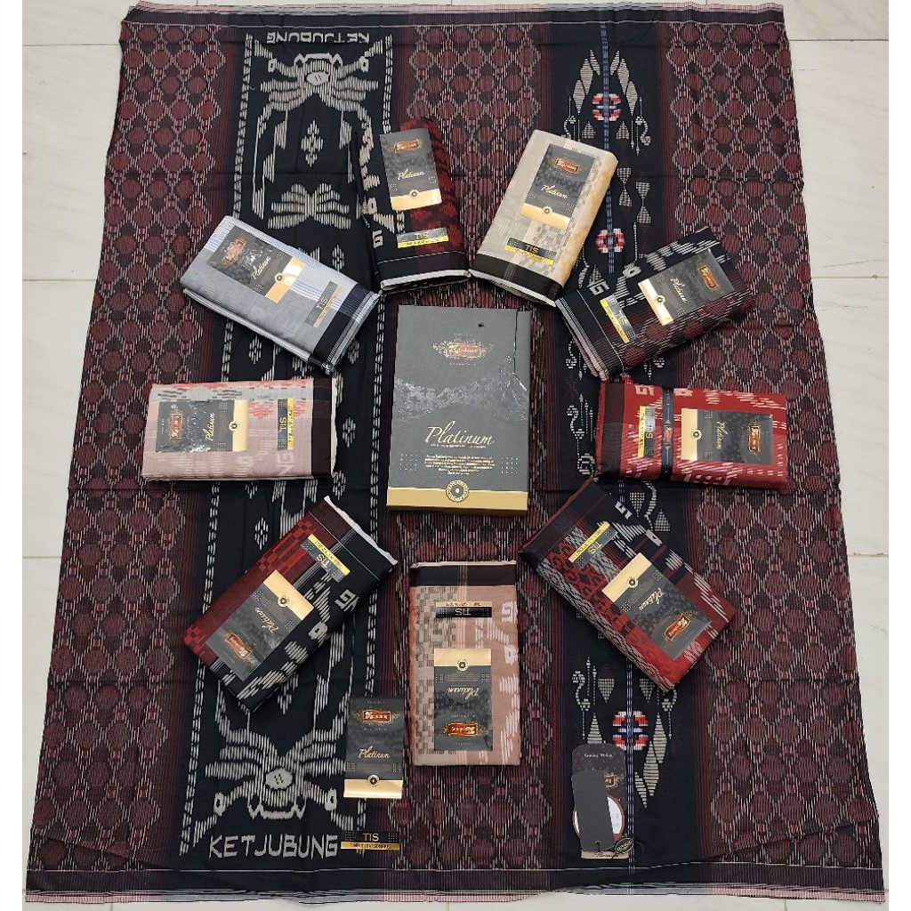 Sarung KETJUBUNG PLATINUM motif TIS(timbul ikat songket) murah