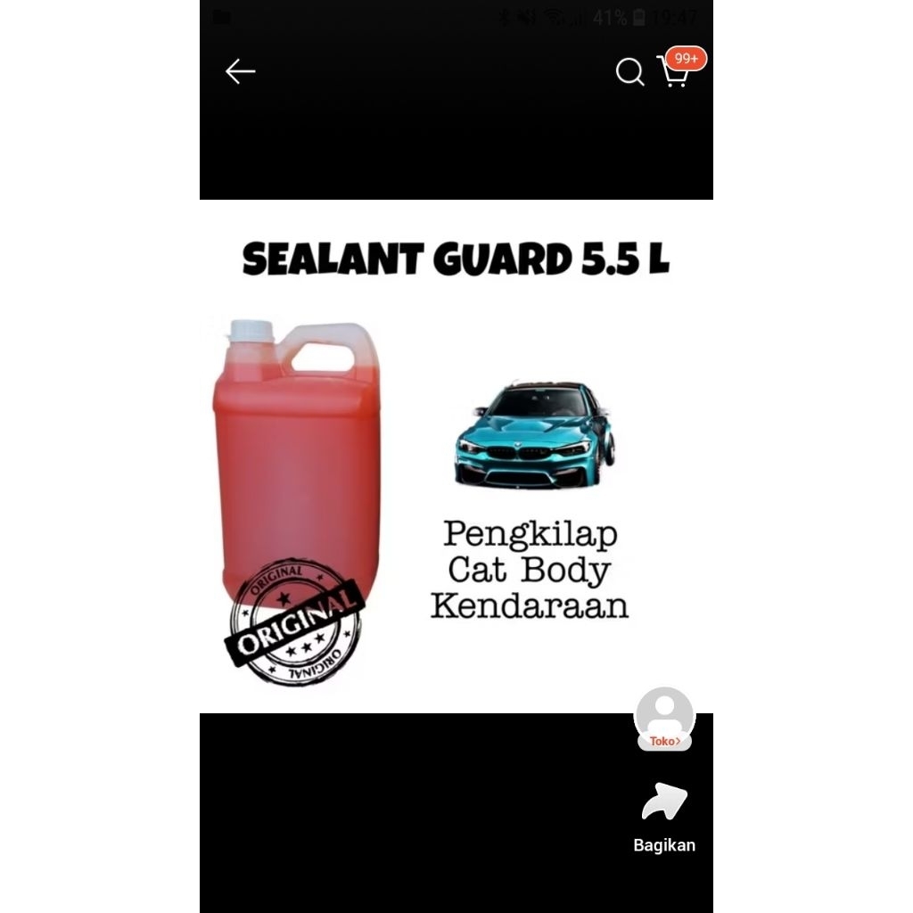 sealant guard 5 liter pengkilap mobil dan motor