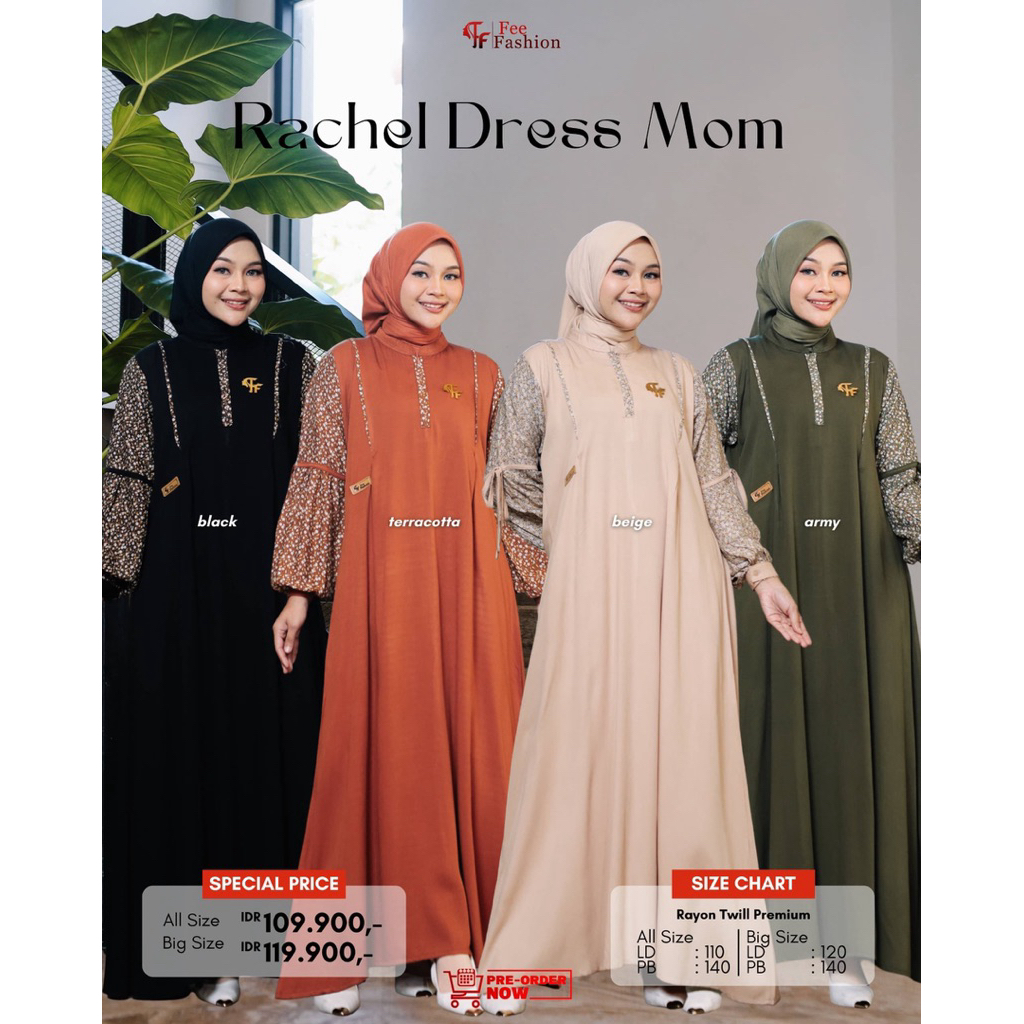 Fee Fashion - Dress / Gamis Rayon / Rachel Dress Fee Fashion