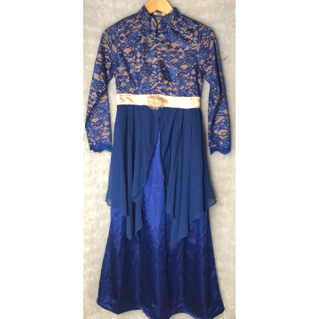 gamis brokat biru