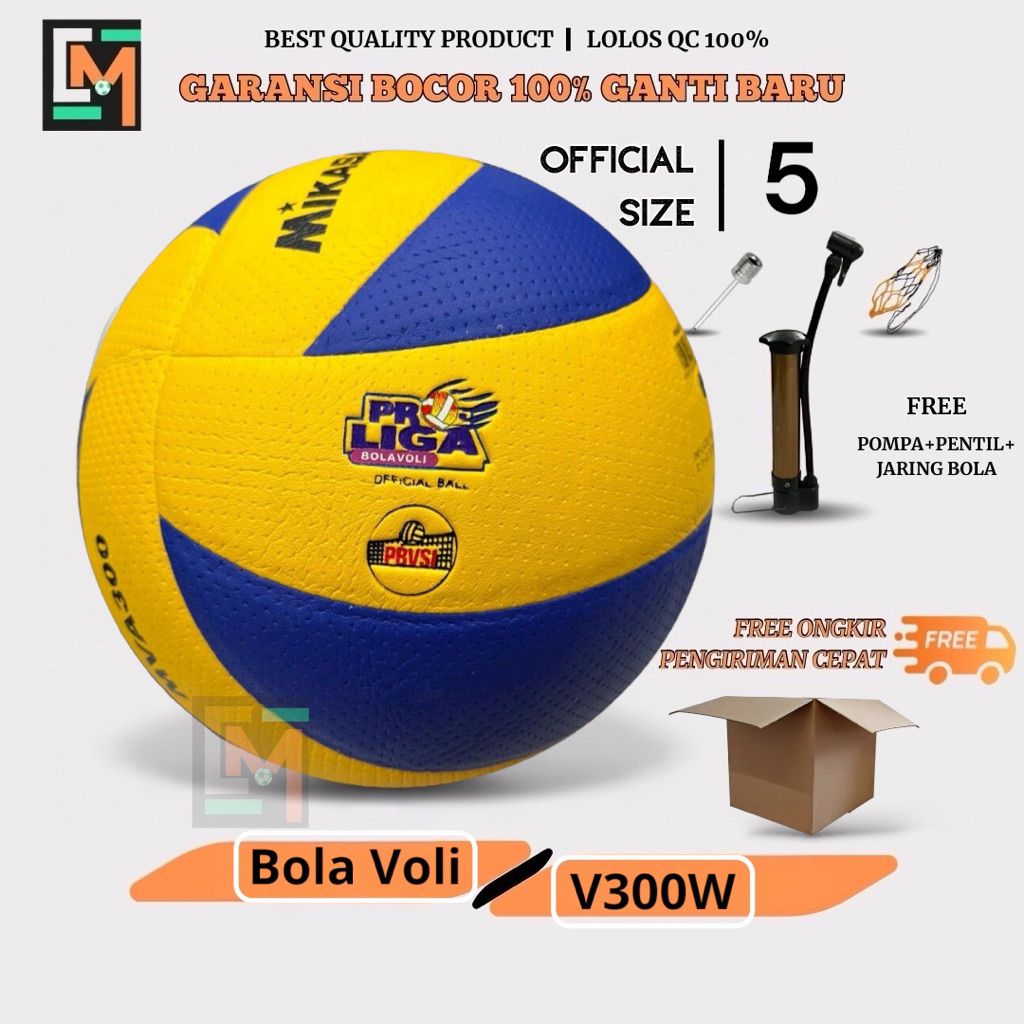Bola voli Bola voly  Bola volly Mikasa MVA300 / V300W Size 5 Original Jahit mesin Garansi Bocor 100%