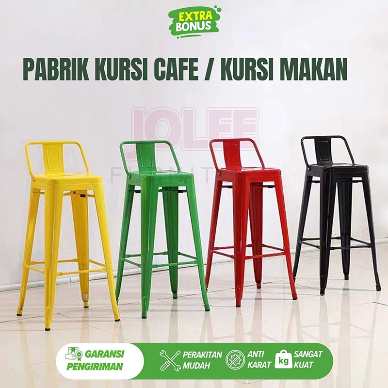 Kursi bar besi tempa, kursi bar, kursi makan/Kursi Cafe Besi