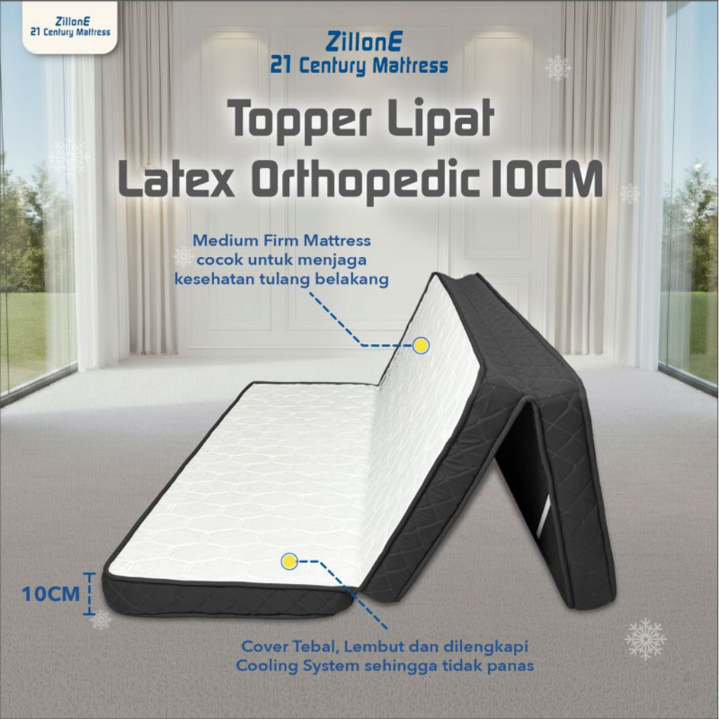 Zillone Flex Fold Latex Topper 10cm | Premium Latex Mattress Topper Orthopedic | 90x200 100x200 120x