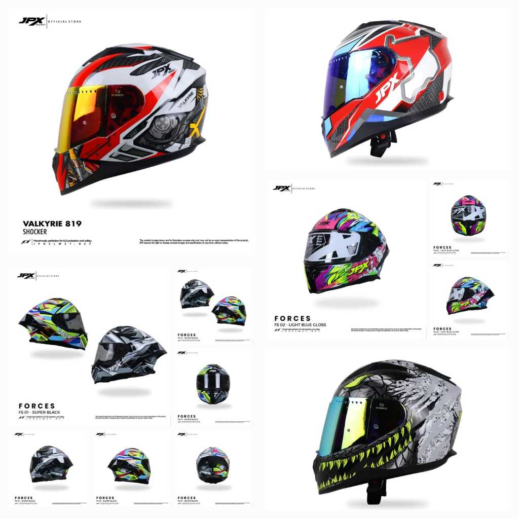 JPX FULL FACE VALKYRIE &  FORCES "MOTIF TERLARIS" ORIGINAL HELM BALAP MOTOGP, JPX HELMET OFFICIAL