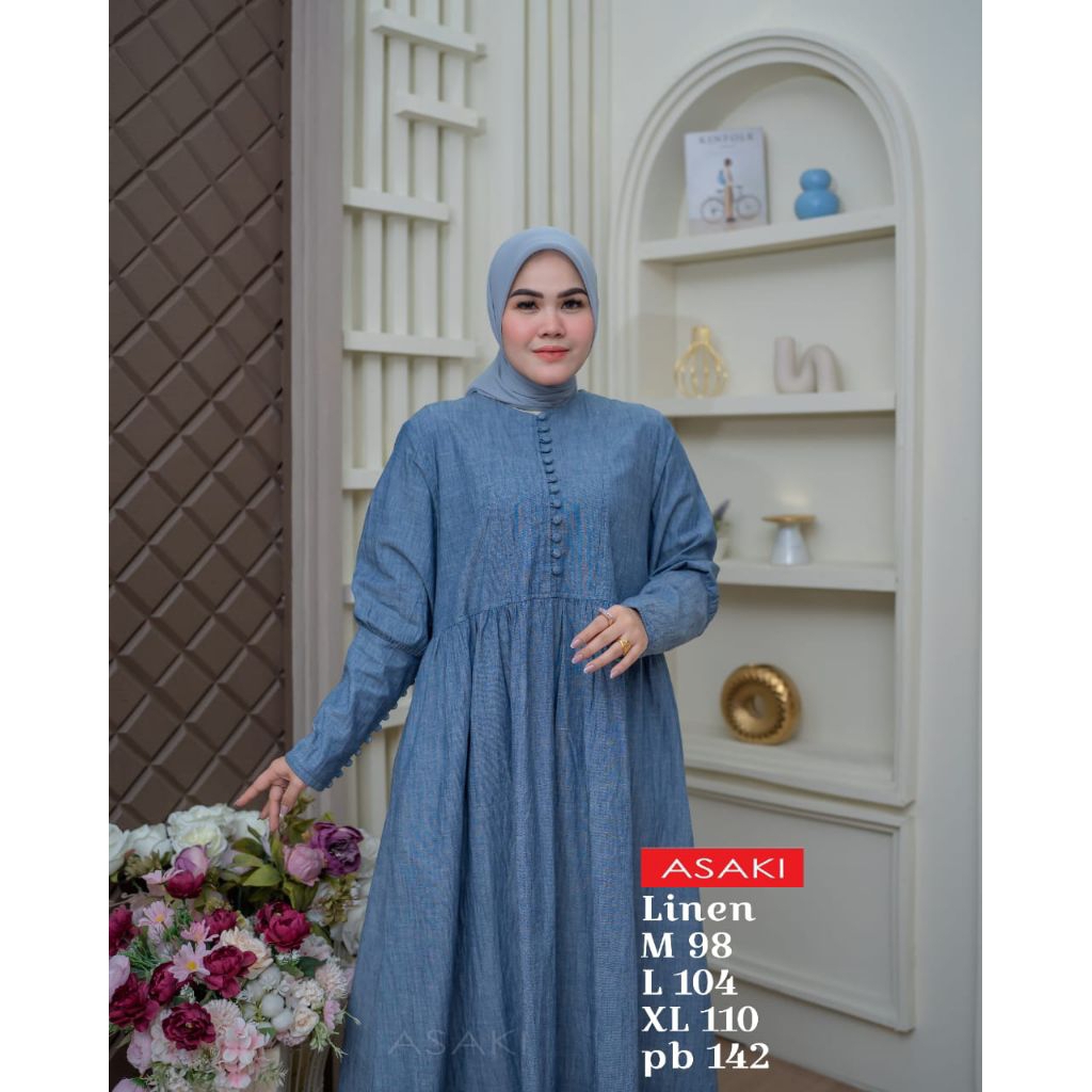 RAZAKY JAYA | GAMIS ASAKI ORIGINAL | REAL PICT | BAHAN LINEN INPORT | FLANNEL AND CODORAY CHAMBRAY