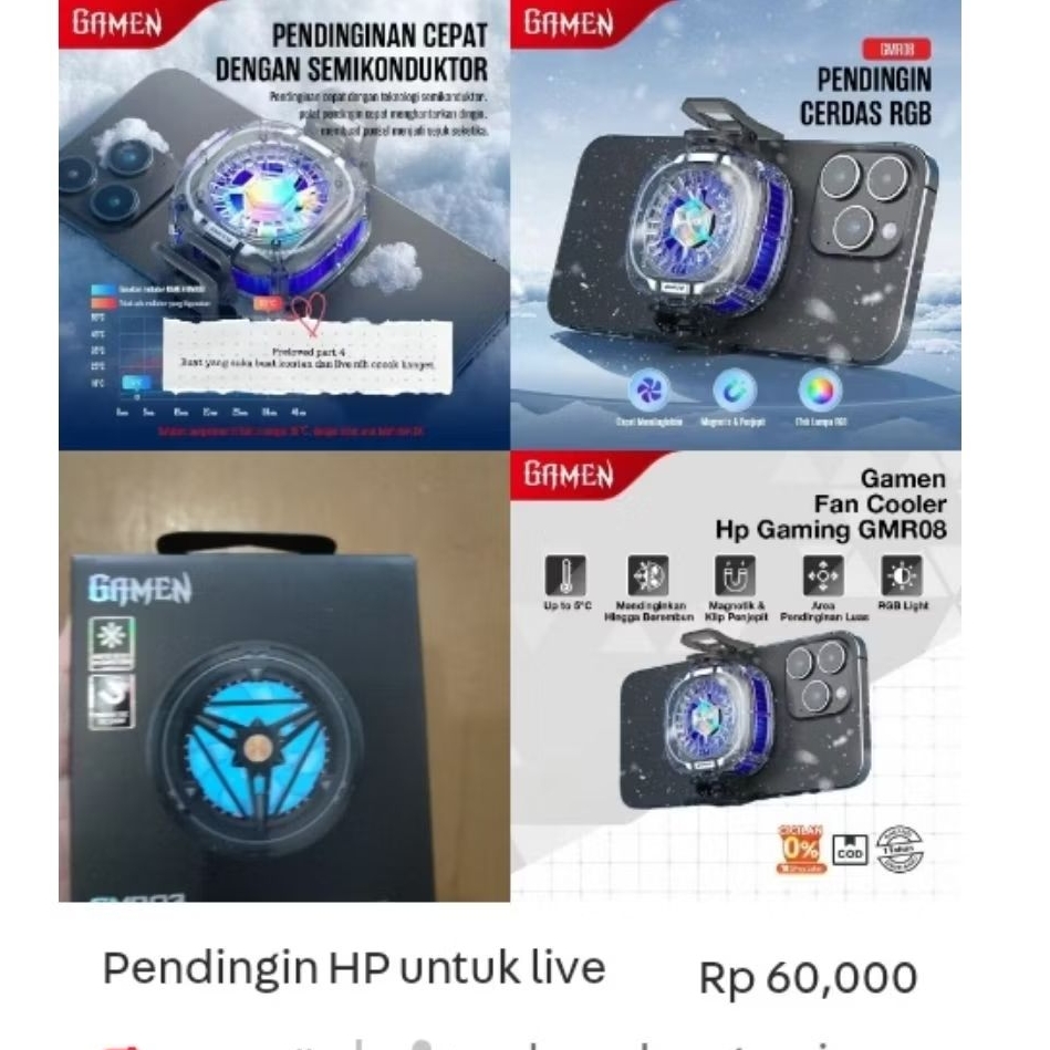 GAMEN pendingin hp/cooling pad