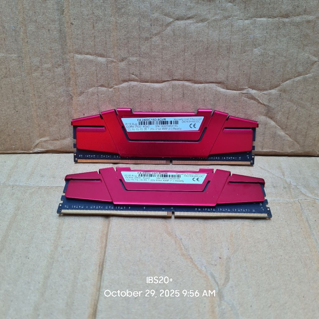 RAM PC GAMING GSKILL RIPJAWS V 8GB DDR4 2X4GB 2400MHZ