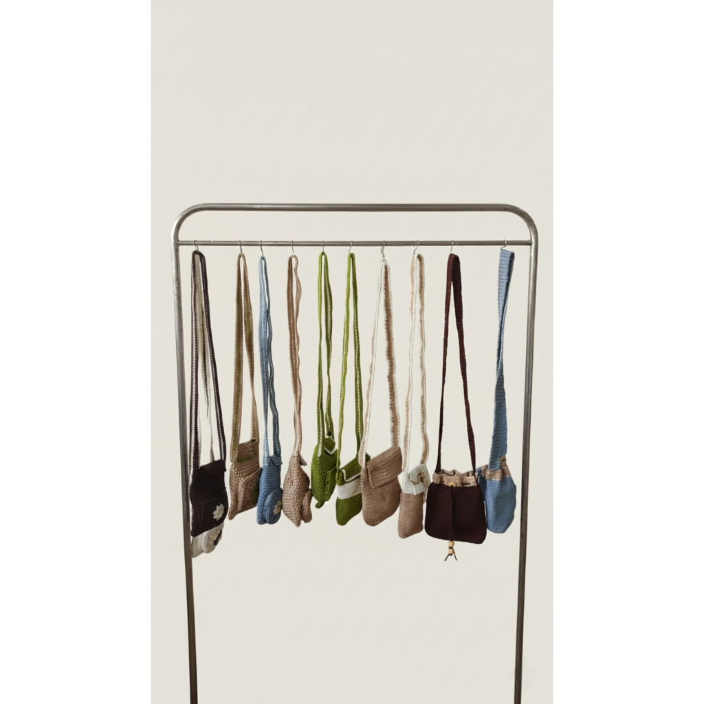 Aneka Tas Rajut Handphone Handmade PASJAKA - Kancing Magnet