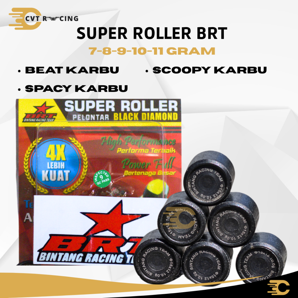 Roller BRT Racing Original – 7g / 8g / 9g / 10g / 11g – Beat Karbu / Scoopy Karbu/ Spacy Karbu