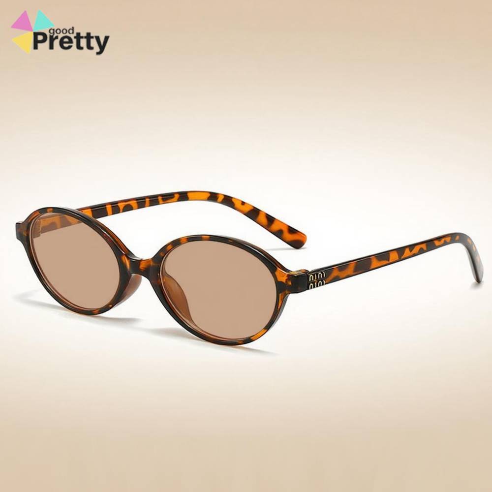 COD Kacamata Bingkai Oval Retro Jepang dan Korea Bingkai Kecil Sunglasses Anti UV400 Dan Radiasi Kac