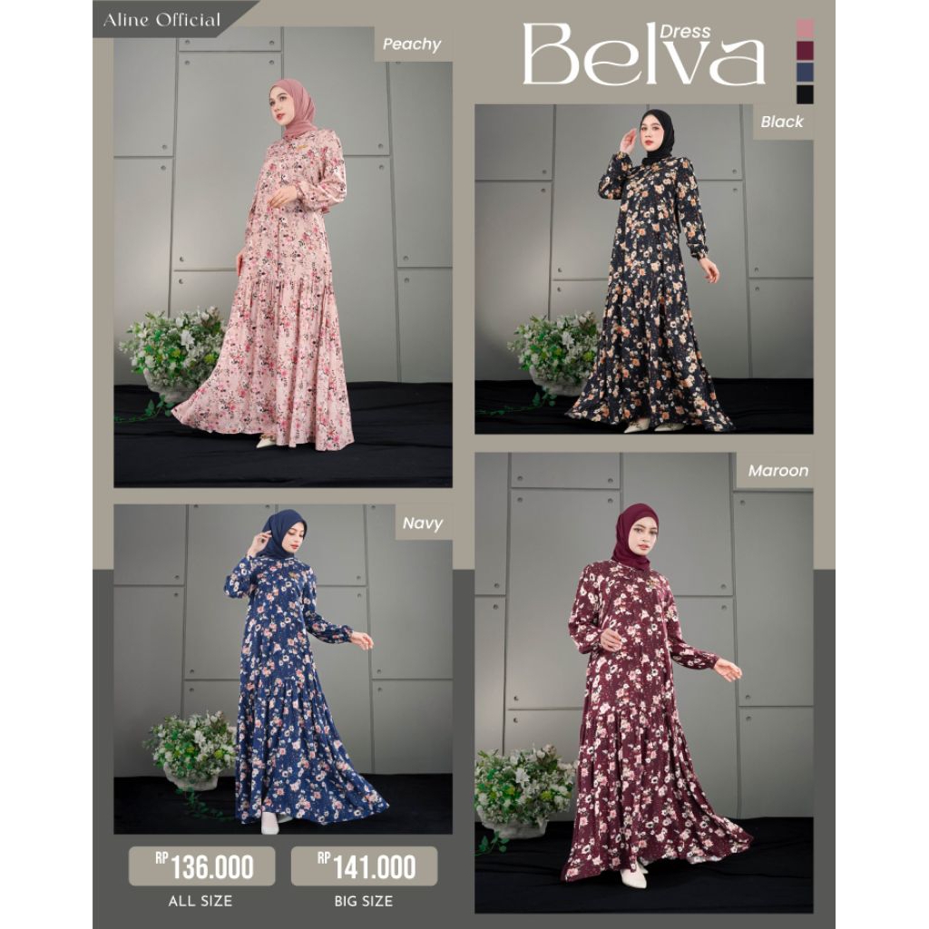 BELVA DRESS BY ALINE | GAMIS RAYON | DAILY DRESS | GAMIS DAILY | GAMIS ADEM