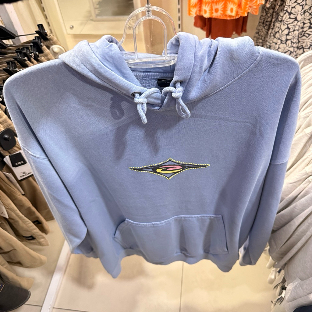 jaket pria rip curl original raw energy hood ice blue new