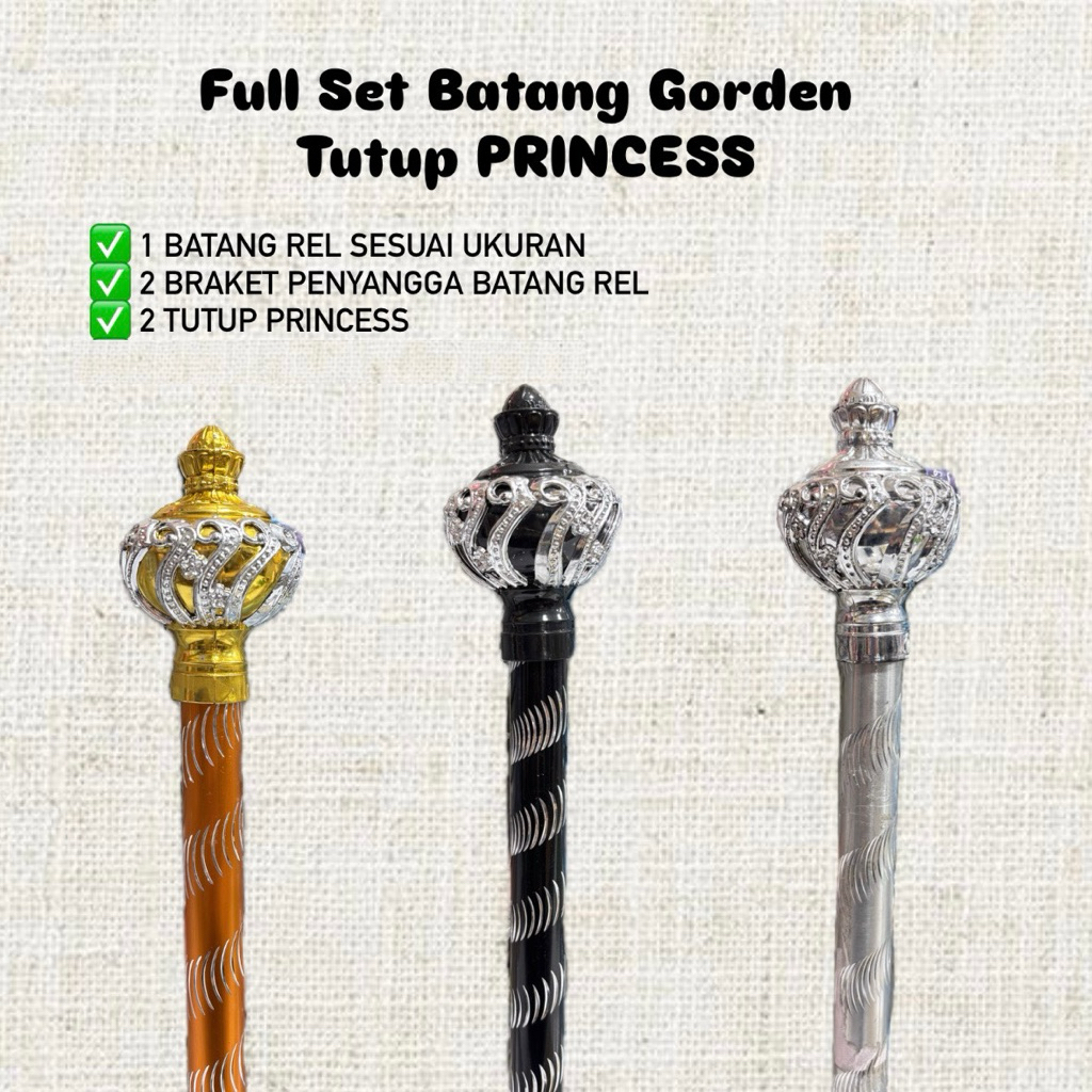 [BISA COD] READY STOCK BATANG REL GORDEN TIANG GORDEN ROLLET GORDEN FULL SET TUTUP MAHKOTA