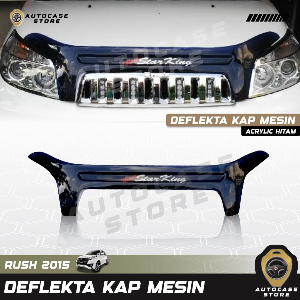 DEFLEKTA KAP MESIN RUSH ACRYLIC HITAM 2015 PNP AKSESORIS MOBIL