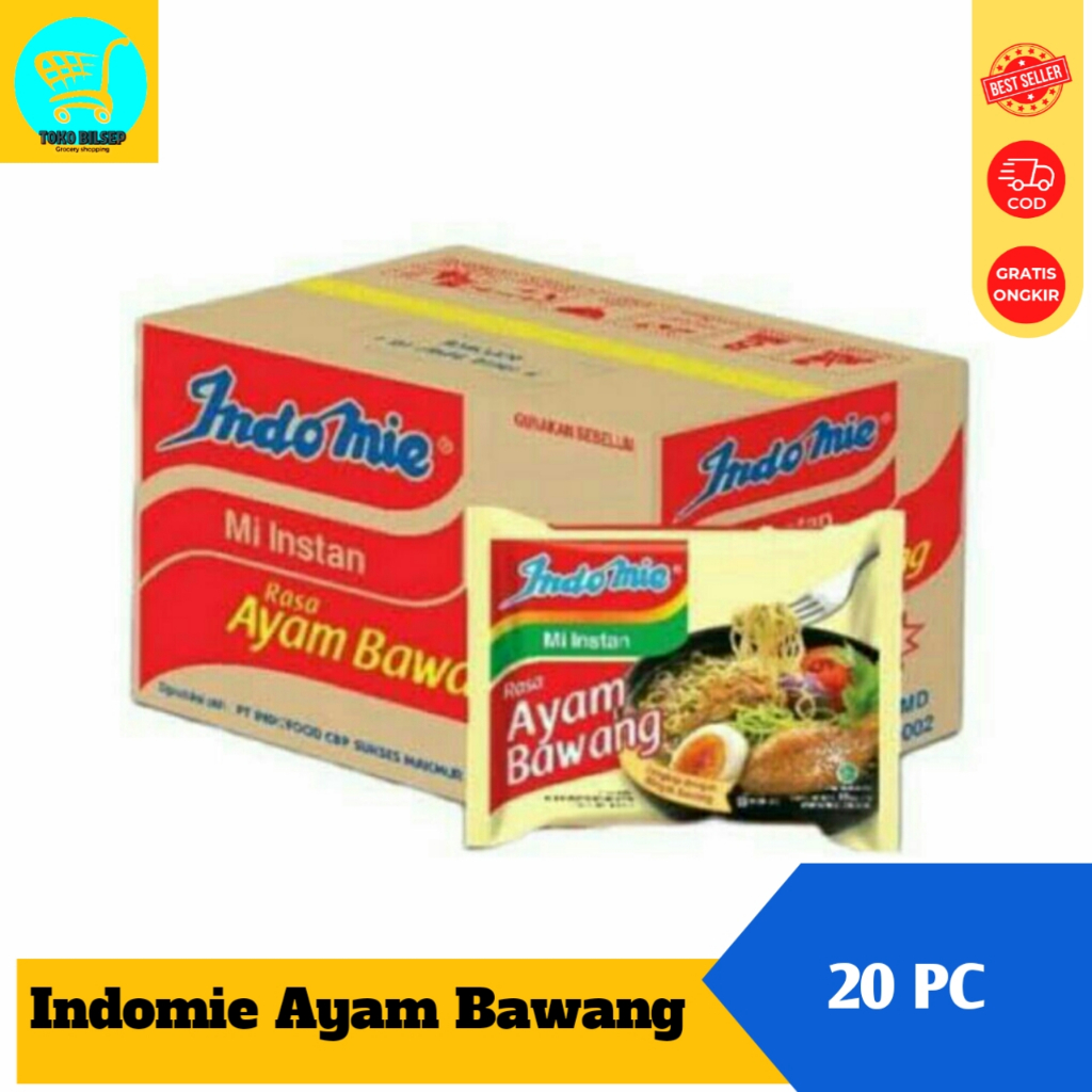INDOMIE AYAM BAWANG DUS ISI 20| INDOFOOD MIE INSTAN INDOMIE AYAM BAWANG ECERAN DAN GROSIR