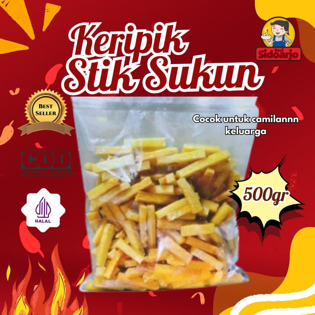 Keripik STIK SUKUN Mentega Super Original Kemasan 500Gr Renyah Gurih Asin Enak Murah Halal Camilan K