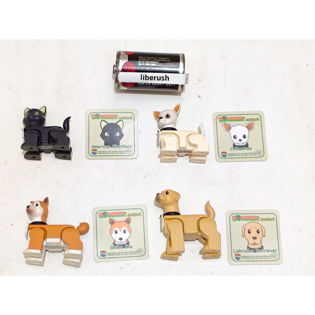 Set medicom kubrick bawbrick b@wbrick chihuahua , american shorthair , miniature pinscher , labrador