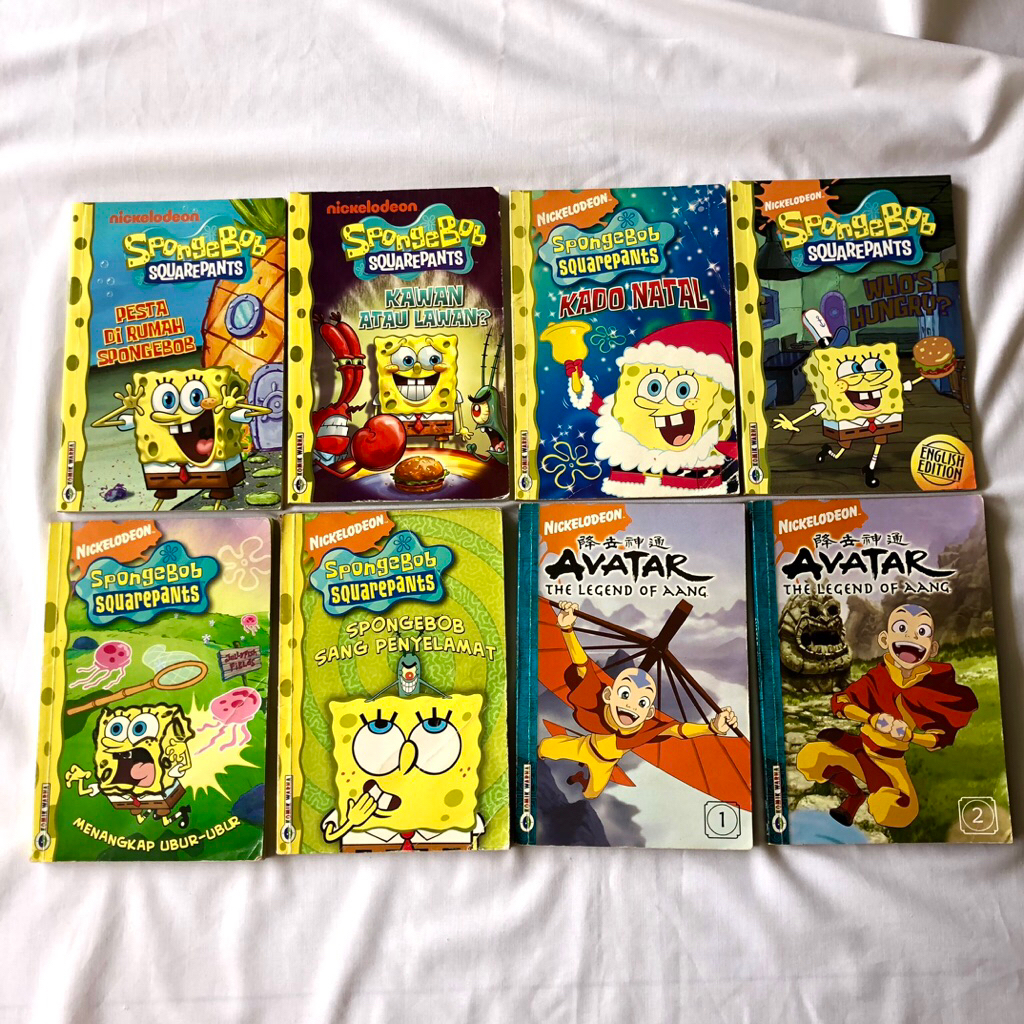 [BUNDLE 8 BUKU] Komik Warna Spongebob Squarepants & Avatar, Kartun Nickelodeon — Buku Baca Anak, Pre
