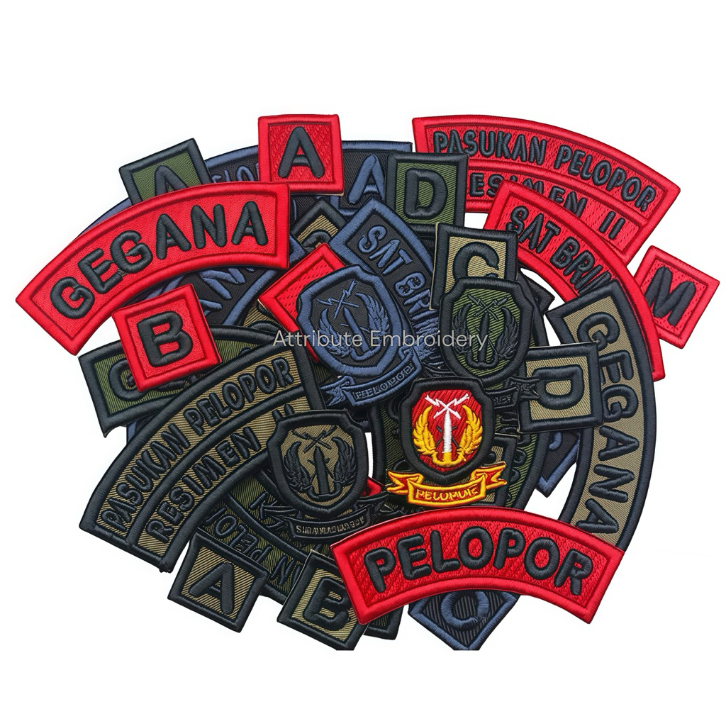 ATRIBUT BRIMOB TERBARU / LOGO BRIMOB BORDIR TIMBUL JUAL SATUAN