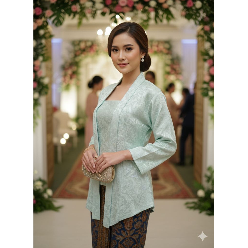 Kebaya Kartini/Kutu Baru Modern Hijau Mint Elegan (Stok Terakhir)"