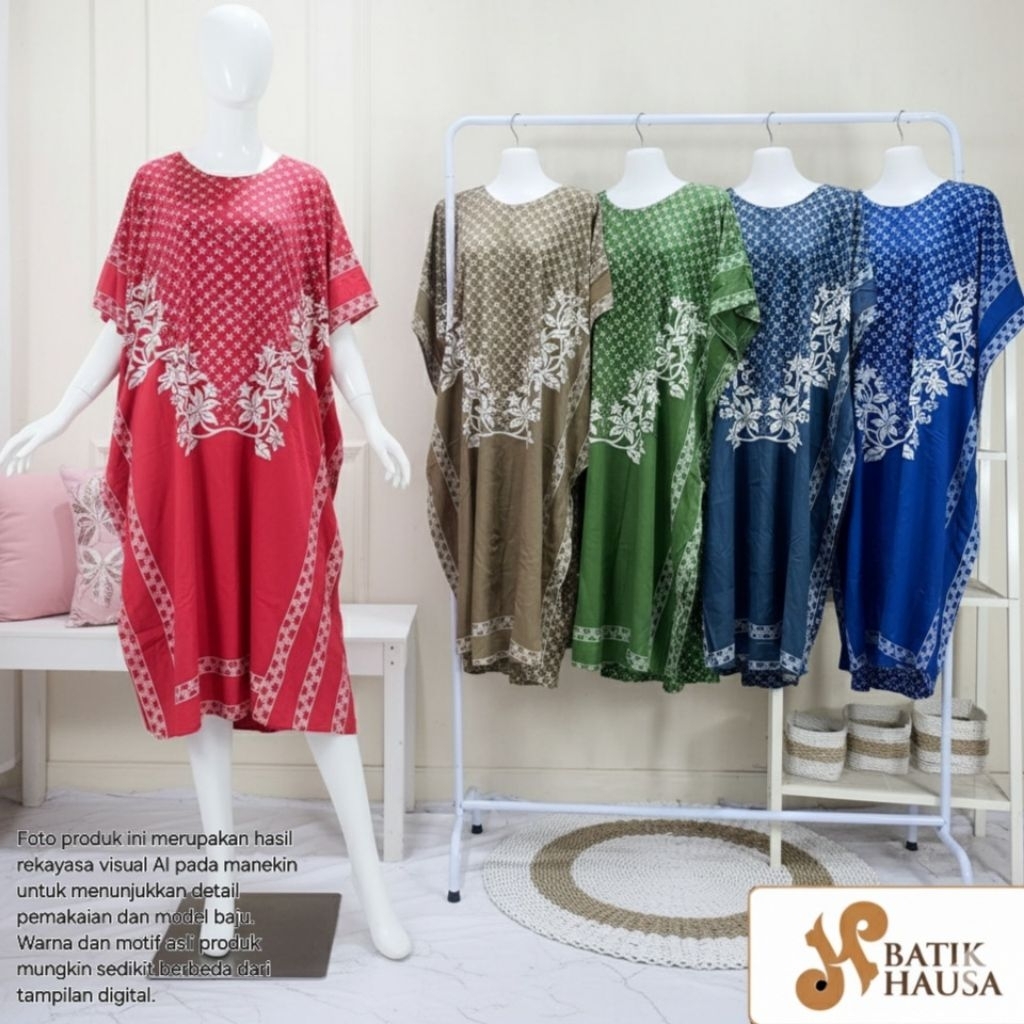 HAUSA BATIK PEKALONGAN ASLI kualitas LUZA daster jumbo kalong kelelawar lowo motif colet tulis halus