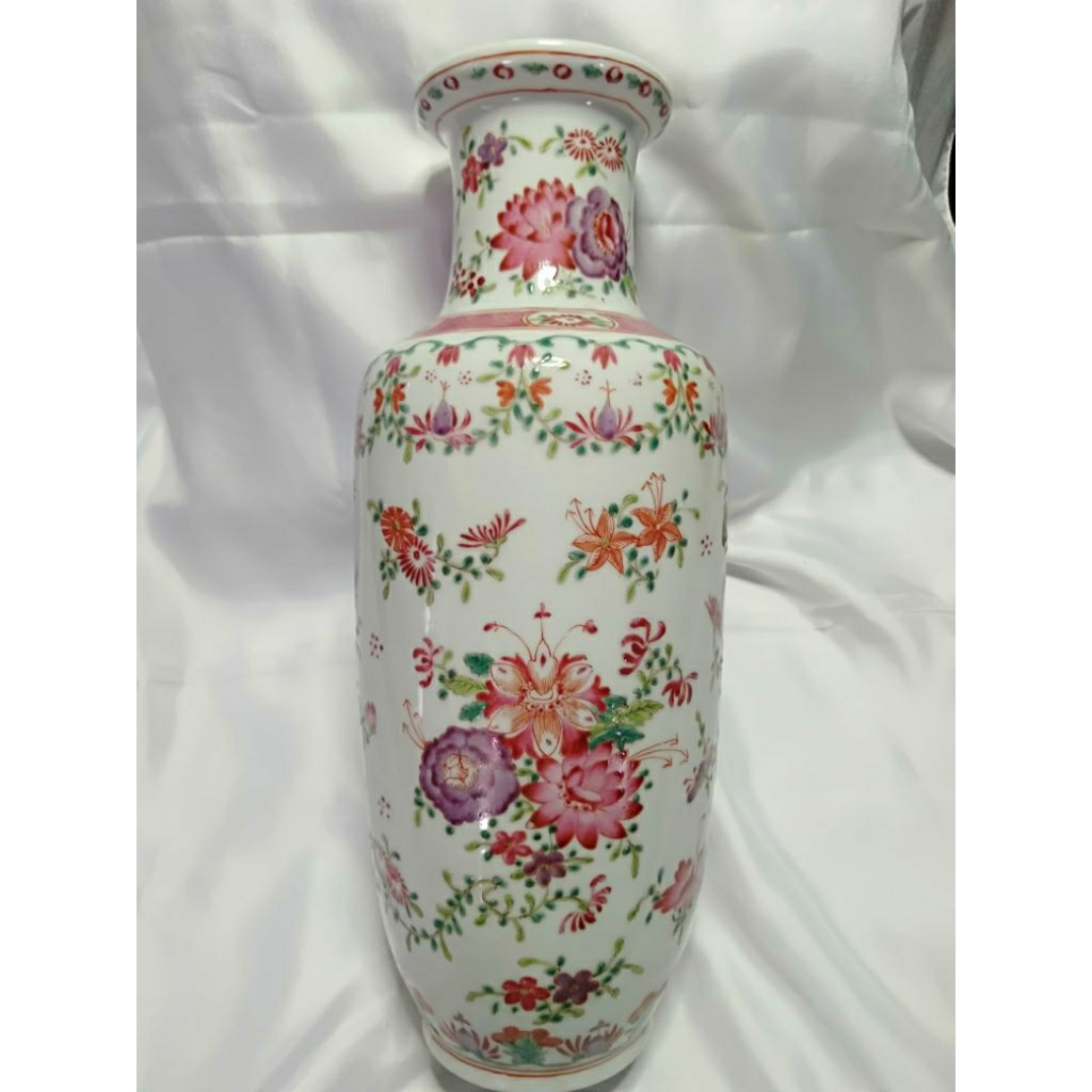 Guci Vas Bunga Antik Qianlong,Vintage Chinese Vase Famille Rose