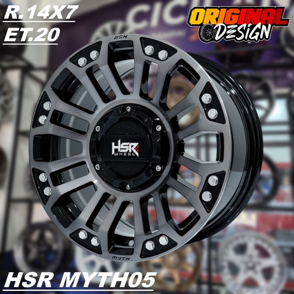 Pelek Offroad Untuk Mobil AVANZA, CARRY, L300 Ring 14 Lubang 5 dan 4 HSR MYTH05 R14
