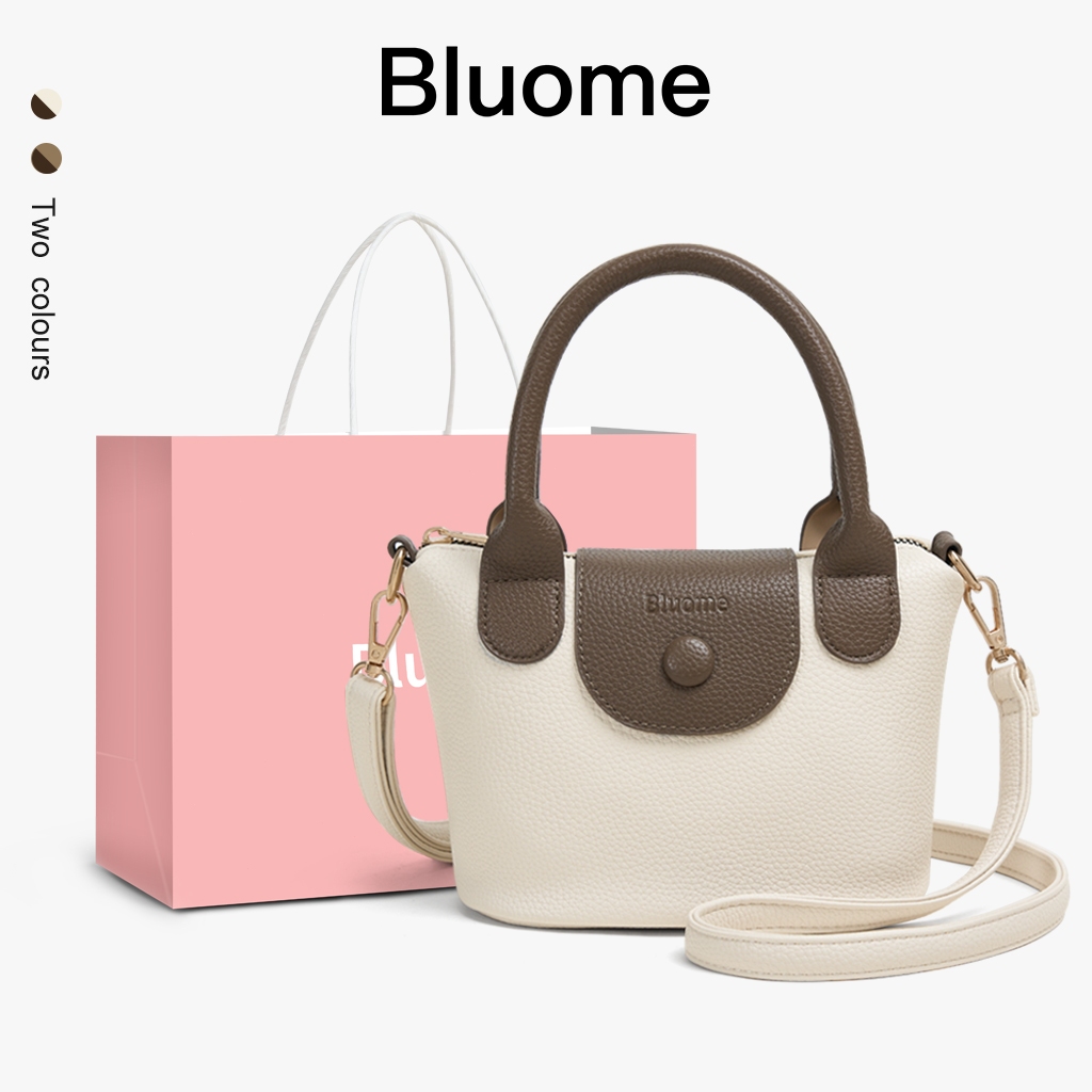 BLUOME Tas Wanita Selempang Kecil Kulit Handbag Cewek Sling Bag Lucu Tas Bahu Tali Panjang Terbaru