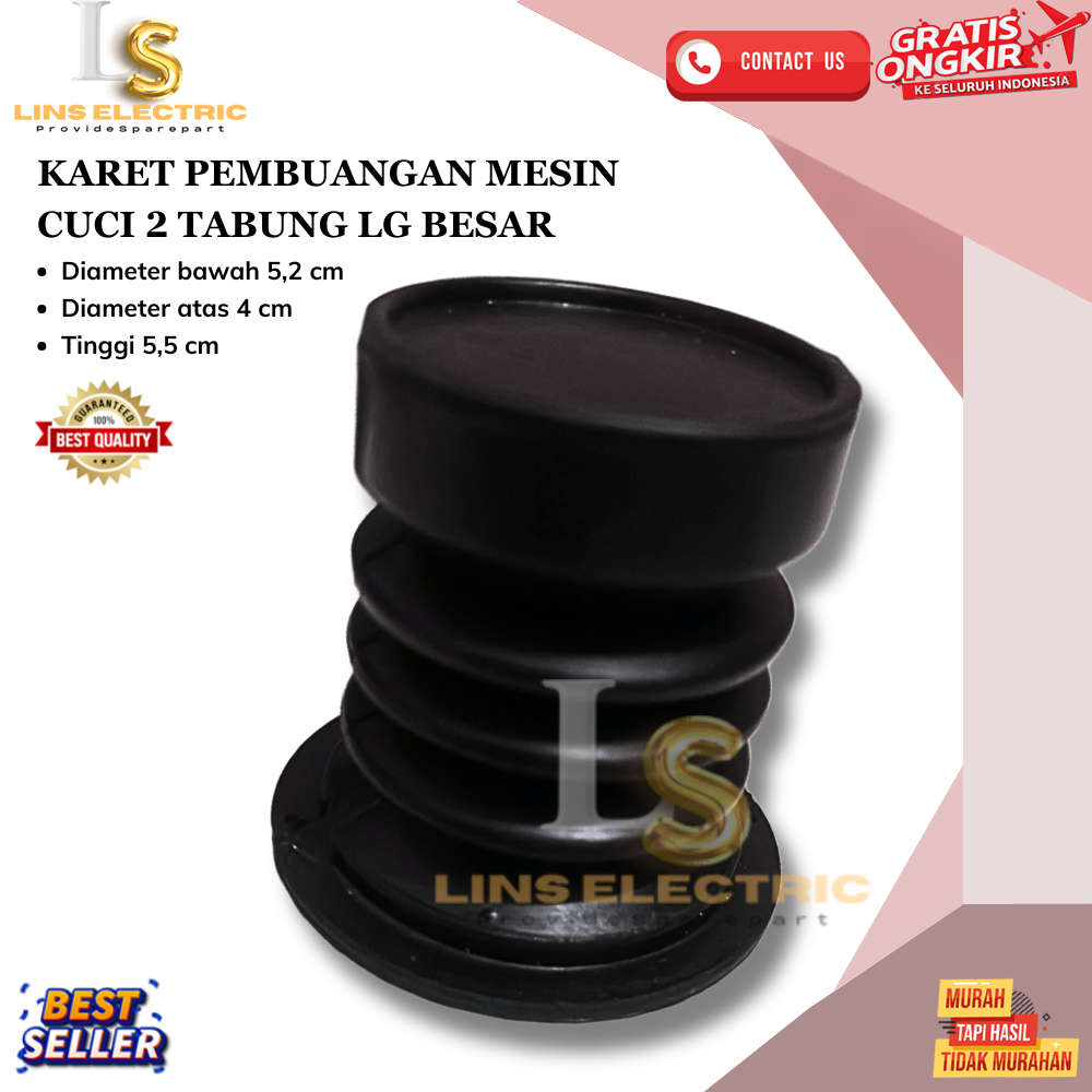SEAL PEMBUANGAN / KARET PEMBUANGAN MESIN CUCI 2 TABUNG LG BESAR BAHAN TEBAL