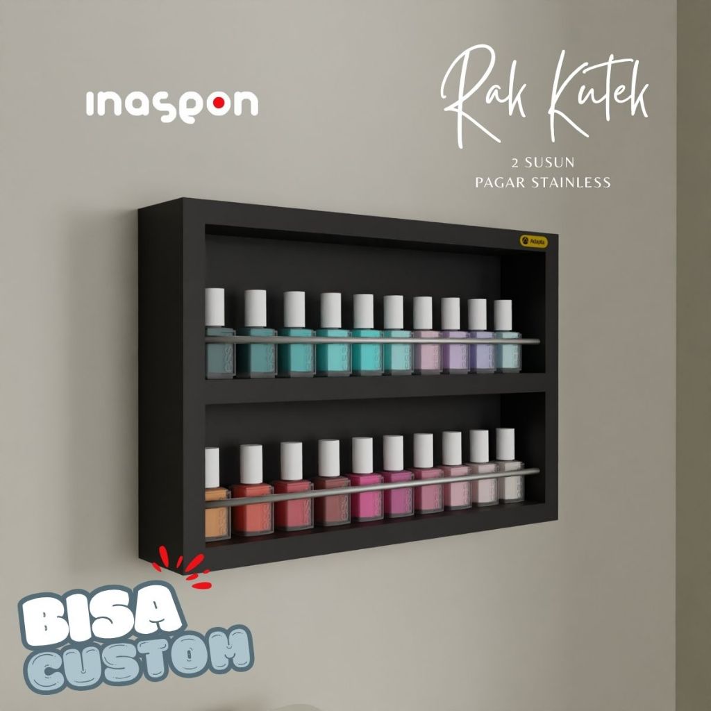 Rak Kutek Stainless 2 Tingkat - Rak Kutek 2 Susun Gantung Warna Hitam - Nayra-C67