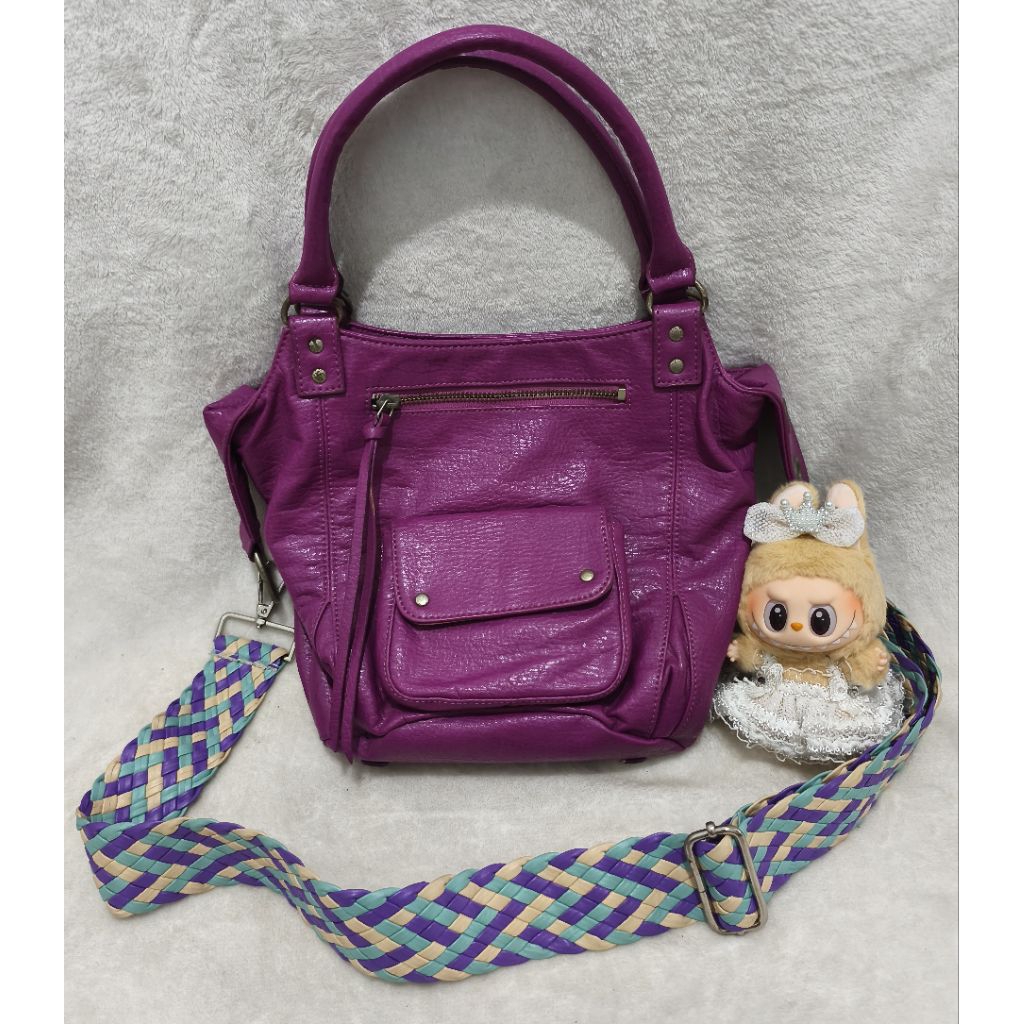 Preloved Tas Kulit Asli J.Polack kulit seperti Balen Cantik ungu