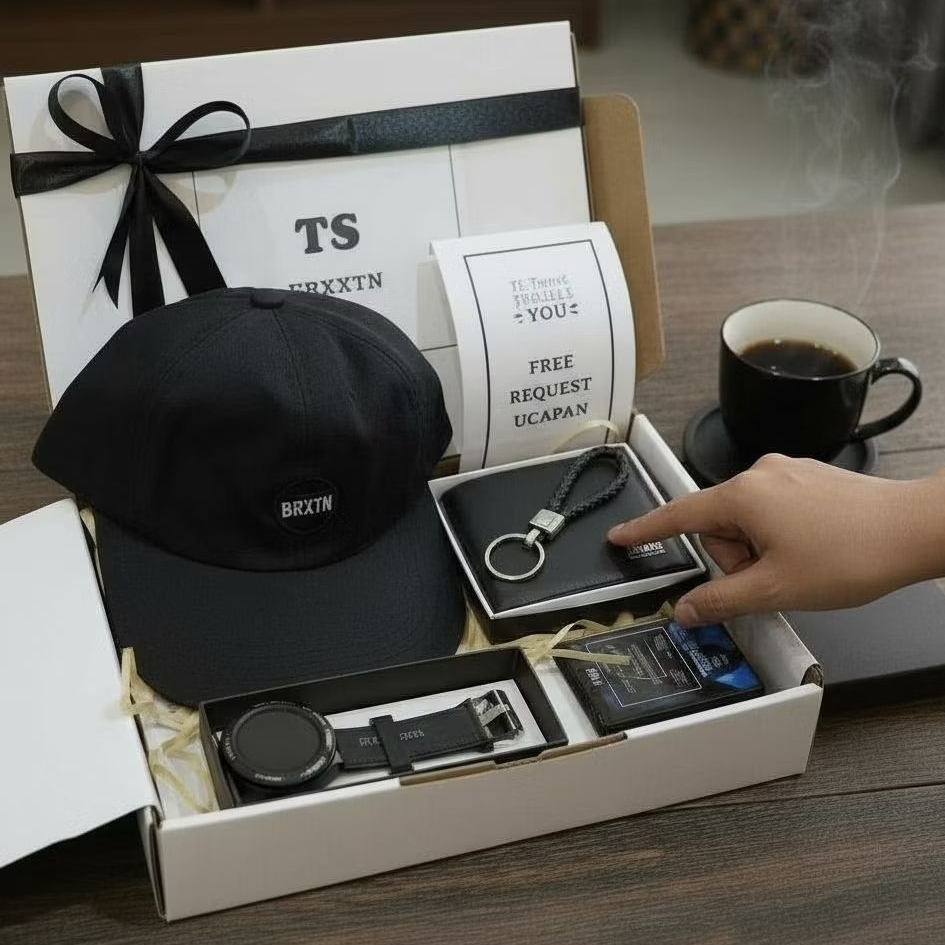 Hampers Gift box Cowok/Pria Exclusive Untuk Hadiah/Kado isi Jam Tangan | Dompet | Parfum Dll