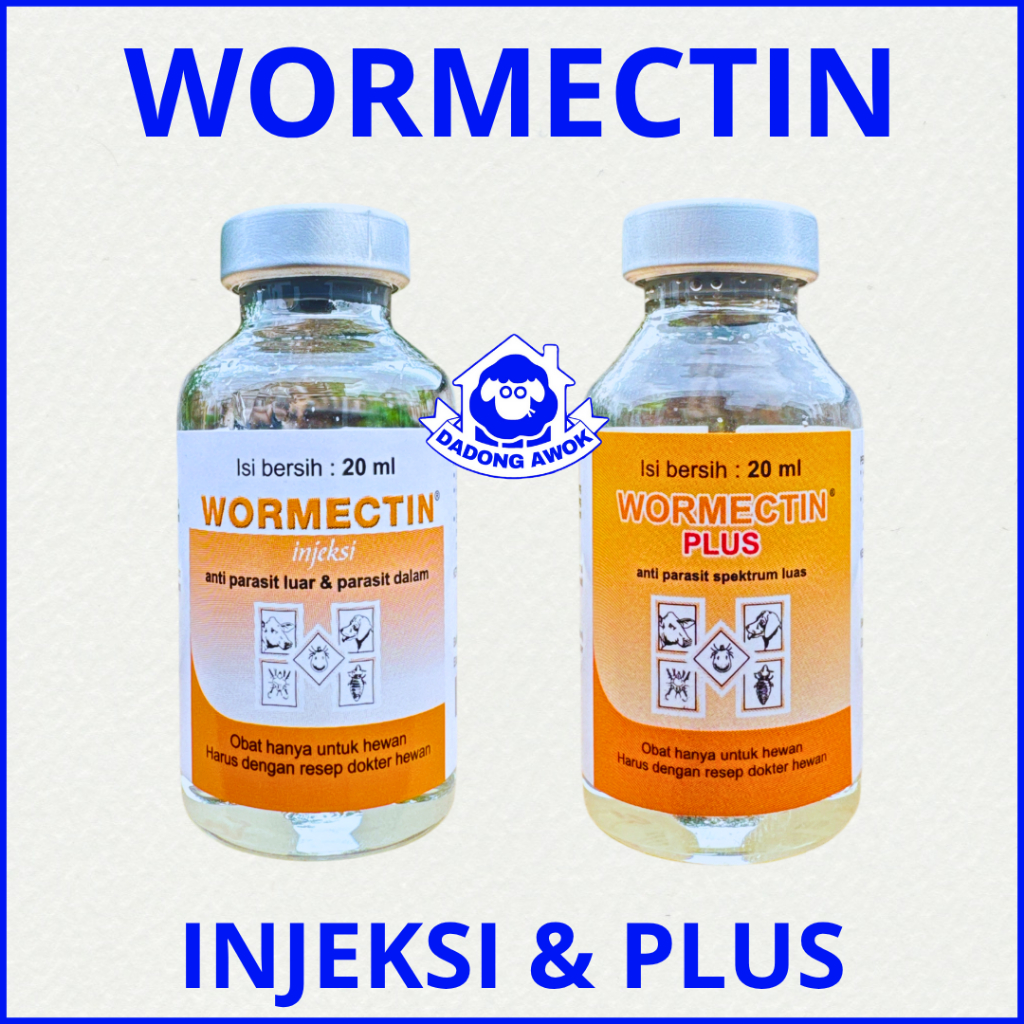 WORMECTIN plus 20Ml / WORMECTIN 20ml / WORMECTIN Bolus - Obat gatal gatal Kutu gudek Caplax parasit 