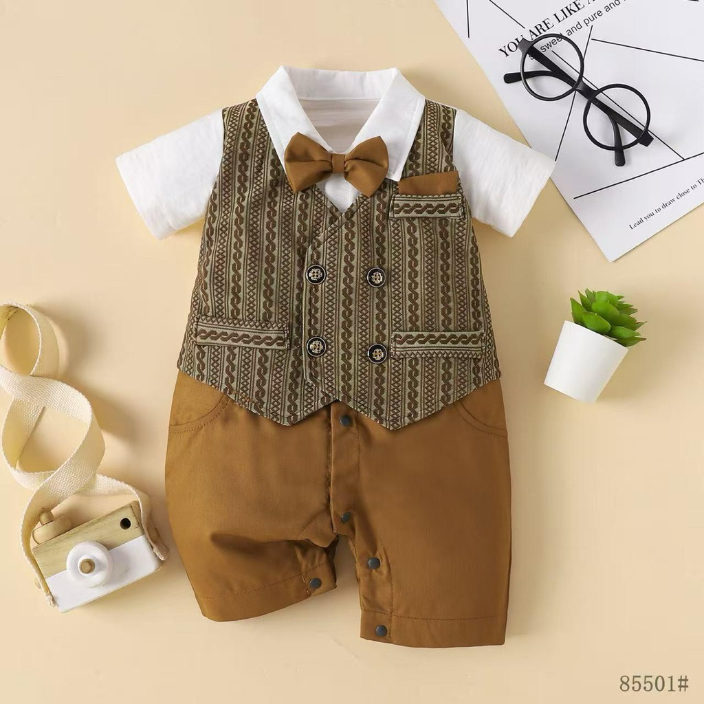 ANGELWISE - Jumper Bayi premium - Jumper Bayi laki laki - Jas bayi - Setelan suspender bayi - kemeja